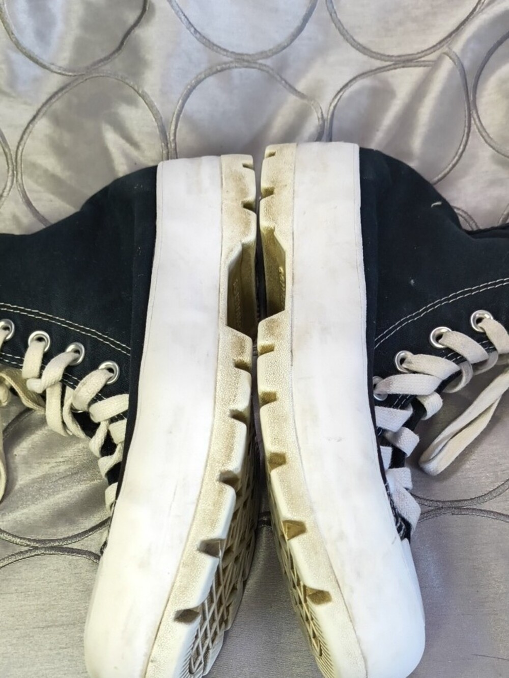 Converse Chunky Black White High Top Platform Sneaker Women's Size 9.5 C7 - Picture 7 of 7